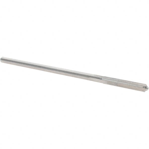 Alvord Polk - 0.1295" High Speed Steel 4 Flute Chucking Reamer - Straight Flute, 0.119" Straight Shank, 7/8" Flute Length, 3-1/2" OAL - Americas Industrial Supply