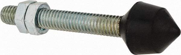 De-Sta-Co - 3/8-16 Carbon Steel Cap Tip Clamp Spindle Assembly - 63.5mm Thread Length, 88.9mm OAL, Cone Cushion Cap, 0.79" Tip Surface Diam, Use with Toggle Clamps - Americas Industrial Supply