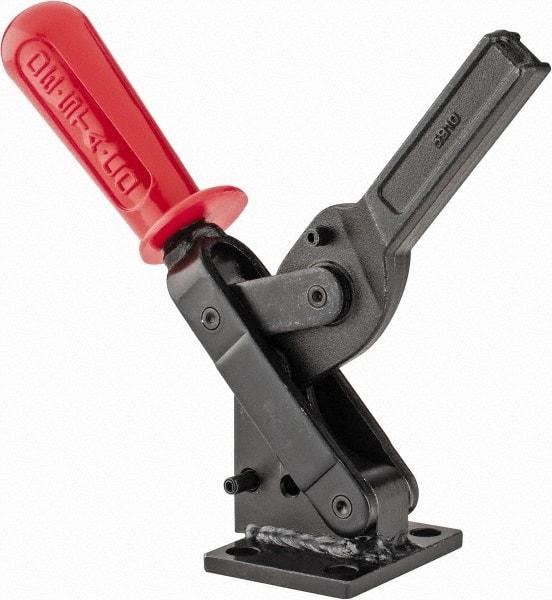 De-Sta-Co - 1,601 Lb Holding Capacity, Vertical Handle, Manual Hold Down Toggle Clamp - 71° Handle Movement, 132° Bar Opening, Solid Bar, Flanged Base, Oxide Finish, Forged Alloy Steel - Americas Industrial Supply