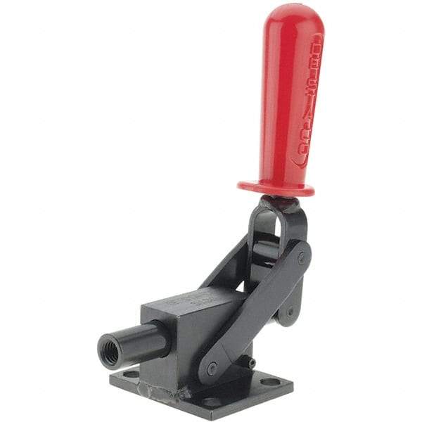 De-Sta-Co - 5,800.07 Lb Load Capacity, Flanged Base, Carbon Steel, Standard Straight Line Action Clamp - 4 Mounting Holes, 0.41" Mounting Hole Diam, 1.14" Plunger Diam, Straight Handle - Americas Industrial Supply