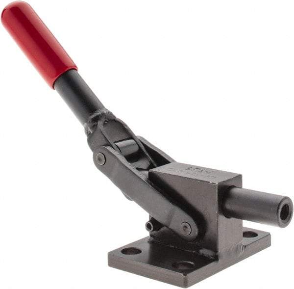 De-Sta-Co - 2,499.88 Lb Load Capacity, Flanged Base, Carbon Steel, Standard Straight Line Action Clamp - 4 Mounting Holes, 0.34" Mounting Hole Diam, 0.51" Plunger Diam, Straight Handle - Americas Industrial Supply