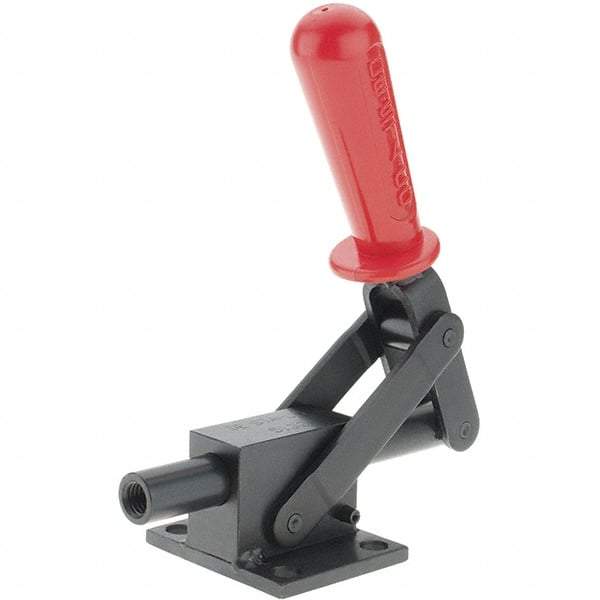 De-Sta-Co - 4,599.59 Lb Load Capacity, Flanged Base, Carbon Steel, Standard Straight Line Action Clamp - 4 Mounting Holes, 0.41" Mounting Hole Diam, 3/4" Plunger Diam, Straight Handle - Americas Industrial Supply