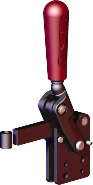 De-Sta-Co - 1,574 Lb Holding Capacity, Vertical Handle, Manual Hold Down Toggle Clamp - 90° Handle Movement, 120° Bar Opening, Solid Bar, Straight Base, Oxide Finish, Forged Alloy Steel - Americas Industrial Supply