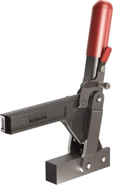 De-Sta-Co - 1,147 Lb Holding Capacity, Vertical Handle, Manual Hold Down Toggle Clamp - 138° Handle Movement, 74° Bar Opening, Solid Bar, Solid Base, Oxide Finish, Forged Alloy Steel - Americas Industrial Supply