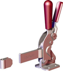 De-Sta-Co - 1,401 Lb Holding Capacity, Vertical Handle, Manual Hold Down Toggle Clamp - 66° Handle Movement, 78° Bar Opening, Solid Bar, Flanged Base, Carbon Steel - Americas Industrial Supply