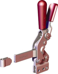 De-Sta-Co - 1,000 Lb Holding Capacity, Vertical Handle, Manual Hold Down Toggle Clamp - 64° Handle Movement, 76° Bar Opening, Solid Bar, Straight Base, Carbon Steel - Americas Industrial Supply