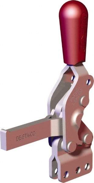 De-Sta-Co - 607 Lb Holding Capacity, Vertical Handle, Manual Hold Down Toggle Clamp - 66° Handle Movement, 75° Bar Opening, Solid Bar, Straight Base, Carbon Steel - Americas Industrial Supply