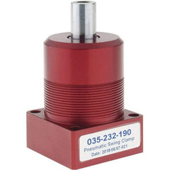 De-Sta-Co - 40 Lb Clamping Force, Right Hand Swing, 26.92mm Total Stroke, Double-Acting Pneumatic Swing Clamp - 10-32 Port, 70.87mm Body Length x 32mm Body Width, 0.99 Cu In, 100 Max psi - Americas Industrial Supply