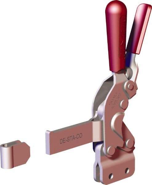 De-Sta-Co - 1,401 Lb Holding Capacity, Vertical Handle, Manual Hold Down Toggle Clamp - 66° Handle Movement, 78° Bar Opening, Solid Bar, Straight Base, Carbon Steel - Americas Industrial Supply