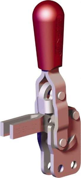 De-Sta-Co - 200 Lb Holding Capacity, Vertical Handle, Manual Hold Down Toggle Clamp - 65° Handle Movement, 105° Bar Opening, U-Bar, Straight Base, Carbon Steel - Americas Industrial Supply