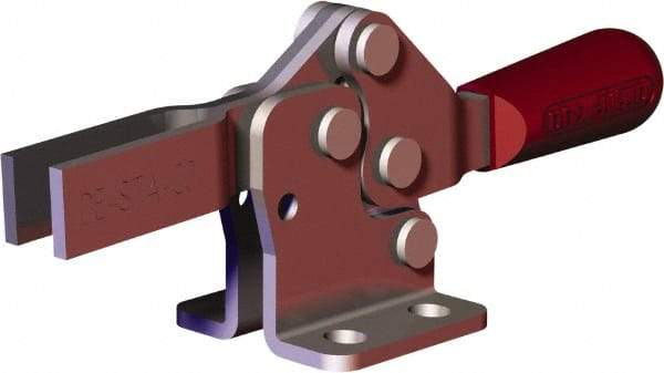 De-Sta-Co - 151 Lb Holding Capacity, Horizontal Handle, Manual Hold Down Toggle Clamp - 60° Handle Movement, 90° Bar Opening, U-Bar, Flanged Base, Carbon Steel - Americas Industrial Supply