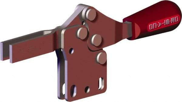 De-Sta-Co - 202 Lb Holding Capacity, Horizontal Handle, Manual Hold Down Toggle Clamp - 61° Handle Movement, 91° Bar Opening, U-Bar, Straight Base, Carbon Steel - Americas Industrial Supply