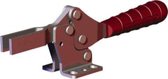 De-Sta-Co - 499 Lb Holding Capacity, Horizontal Handle, Manual Hold Down Toggle Clamp - 56° Handle Movement, 91° Bar Opening, U-Bar, Flanged Base, Carbon Steel - Americas Industrial Supply