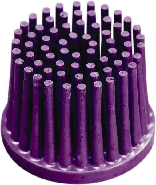 3M - 1" 36 Grit Ceramic Straight Disc Brush - Very Coarse Grade, Type R Quick Change Connector, 3/4" Trim Length, 0.37" Arbor Hole - Americas Industrial Supply