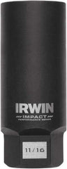 Irwin - 3/8" Drive Reverse Spiral Flute Hex Bolt Remover - 1/4" Hex, 2-1/2" OAL - Americas Industrial Supply