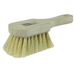 8″ Utility Scrub Brush, White Tampico Fill, Short Handle, Wood Block - Americas Industrial Supply