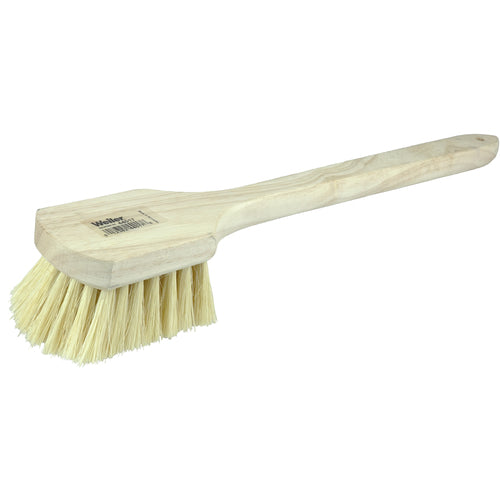 20″ Utility Scrub Brush, White Tampico Fill, Long Handle, Wood Block - Americas Industrial Supply