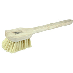 20″ Utility Scrub Brush, White Tampico Fill, Long Handle, Wood Block - Americas Industrial Supply
