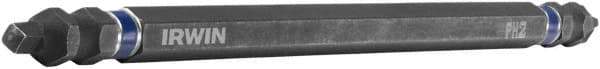 Irwin - #2" Square Size Phillips/Square Screwdriver Bit - 1/4" Hex Drive, 6" OAL - Americas Industrial Supply