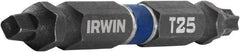 Irwin - #2" Square Size Torx/Square Bit - 1/4" Hex Drive, 2-3/8" OAL - Americas Industrial Supply