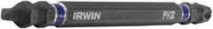 Irwin - #2" Square Size Phillips/Square Screwdriver Bit - 1/4" Hex Drive, 4" OAL - Americas Industrial Supply