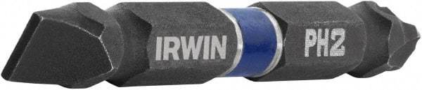 Irwin - #2 Slotted/Phillips Screwdriver Bit - 1/4" Hex Drive, 2-3/8" OAL - Americas Industrial Supply