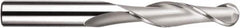SGS - 12mm Diam, 75mm LOC, 2 Flute Solid Carbide Ball End Mill - TiN Finish, Single End, 150mm OAL, 12mm Shank Diam, Spiral Flute - Americas Industrial Supply