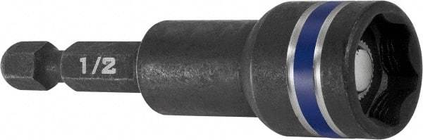 Irwin - 1/2" Magnetic Nutsetter - 1/4" Hex Drive, 2-9/16" OAL - Americas Industrial Supply