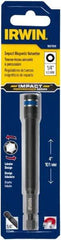 Irwin - 1/4" Magnetic Nutsetter - 1/4" Hex Drive, 4" OAL, 7/16" Socket Nose Diam - Americas Industrial Supply