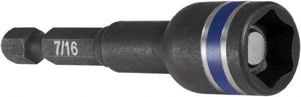 Irwin - 7/16" Magnetic Nutsetter - 1/4" Hex Drive, 2-9/16" OAL, 5/8" Socket Nose Diam - Americas Industrial Supply