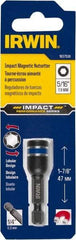 Irwin - 1/2" Magnetic Nutsetter - 1/4" Hex Drive, 1-7/8" OAL, 1/2" Socket Nose Diam - Americas Industrial Supply