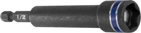 Irwin - 1/2" Magnetic Nutsetter - 1/4" Hex Drive, 4" OAL, 3/4" Socket Nose Diam - Americas Industrial Supply