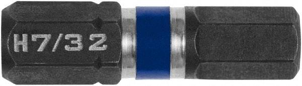 Irwin - 7/32" Hex Bit - 1/4" Hex Drive, 1" OAL - Americas Industrial Supply