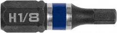 Irwin - 1/8" Hex Bit - 1/4" Hex Drive, 1" OAL - Americas Industrial Supply