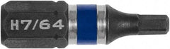 Irwin - 7/64" Hex Bit - 1/4" Hex Drive, 1" OAL - Americas Industrial Supply