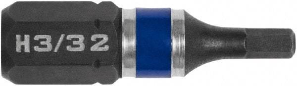 Irwin - 3/32" Hex Bit - 1/4" Hex Drive, 1" OAL - Americas Industrial Supply