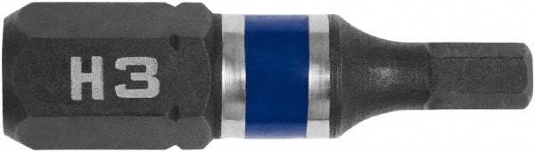 Irwin - 3mm Hex Bit - 1/4" Hex Drive, 1" OAL - Americas Industrial Supply