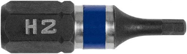 Irwin - 2mm Hex Bit - 1/4" Hex Drive, 1" OAL - Americas Industrial Supply