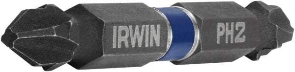 Irwin - #2 x #2 D/E Phillips Screwdriver Bit - 1/4" Hex Drive, 2-3/8" OAL - Americas Industrial Supply