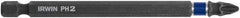 Irwin - #2 Phillips Screwdriver Bit - 1/4" Hex Drive, 4" OAL - Americas Industrial Supply