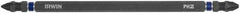 Irwin - #1 x #2 D/E Phillips Screwdriver Bit - 1/4" Hex Drive, 6" OAL - Americas Industrial Supply