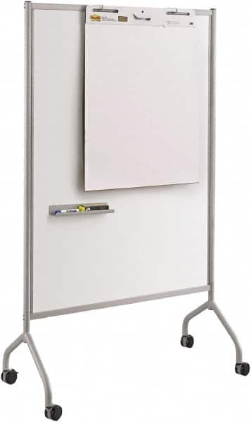 Safco - 72" High x 42" Wide Magnetic Wet/Dry Erase - Steel, 21-1/2" Deep, Includes Magnetic Accessory Tray, Dry Erase Markers, Eraser & Easel Pad Hooks - Americas Industrial Supply