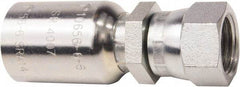 Parker - 7/16-20 JIC Steel Hydraulic Hose Female JIC 37/45° Dual Flare Swivel Straight Fitting - 6,000 psi, -4 Hose Size, 1/4" Hose Diam - Americas Industrial Supply