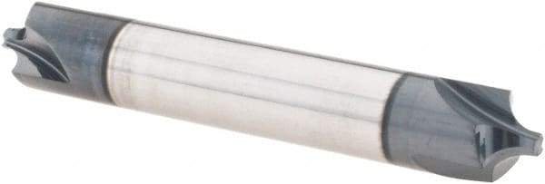 Scientific Cutting Tools - 1/8" Radius, 3/8" Mill Diam, 3 Flute Solid Carbide Corner Rounding End Mill - Double End, AlTiN+ Finish, 2-1/2" OAL, 3/8" Shank Diam - Americas Industrial Supply