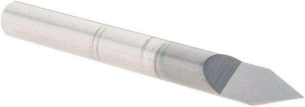 Scientific Cutting Tools - 40° Incl Angle, 1/4" Shank Diam, 2-1/2" OAL, 0.009" Cut Diam, Conical Engraving Cutter - 0.329" LOC, 0.009" Tip Diam, Right Hand Cut, Submicron Solid Carbide, AlTiN+ Finish - Americas Industrial Supply