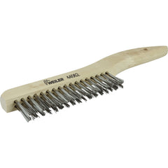 Hand Wire Scratch Brush. .012 Stainless Steel Fill, Shoe Handle, 2 × 17 Rows - Americas Industrial Supply