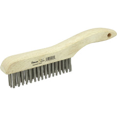 Hand Wire Scratch Brush, .012 Stainless Steel Fill, Shoe Handle, 4 × 16 Rows - Americas Industrial Supply