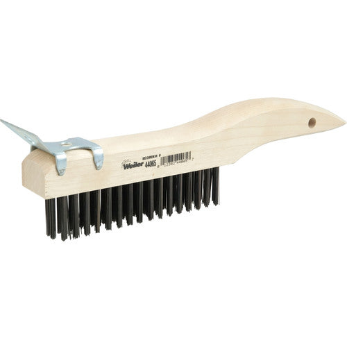 Hand Wire Scratch Brush w/Scraper, .012 Steel Fill, Shoe Handle, 4 × 16 Rows - Americas Industrial Supply