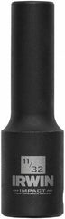 Irwin - 3/8" Drive 11/32" Deep Thin Wall Impact Socket - 6 Points, 2-1/2" OAL - Americas Industrial Supply