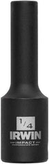 Irwin - 3/8" Drive 1/4" Deep Thin Wall Impact Socket - 6 Points, 2-1/2" OAL - Americas Industrial Supply